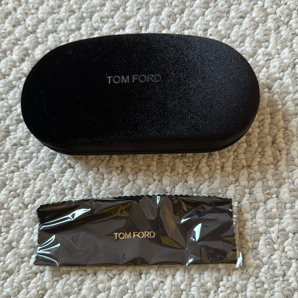 Tom Ford sunglass case and cloth lense cleaner